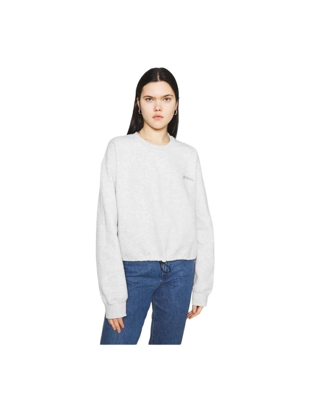 𝅺BDG Urban Outfitters Bubble Hem cropped Sweatshirt - light gray